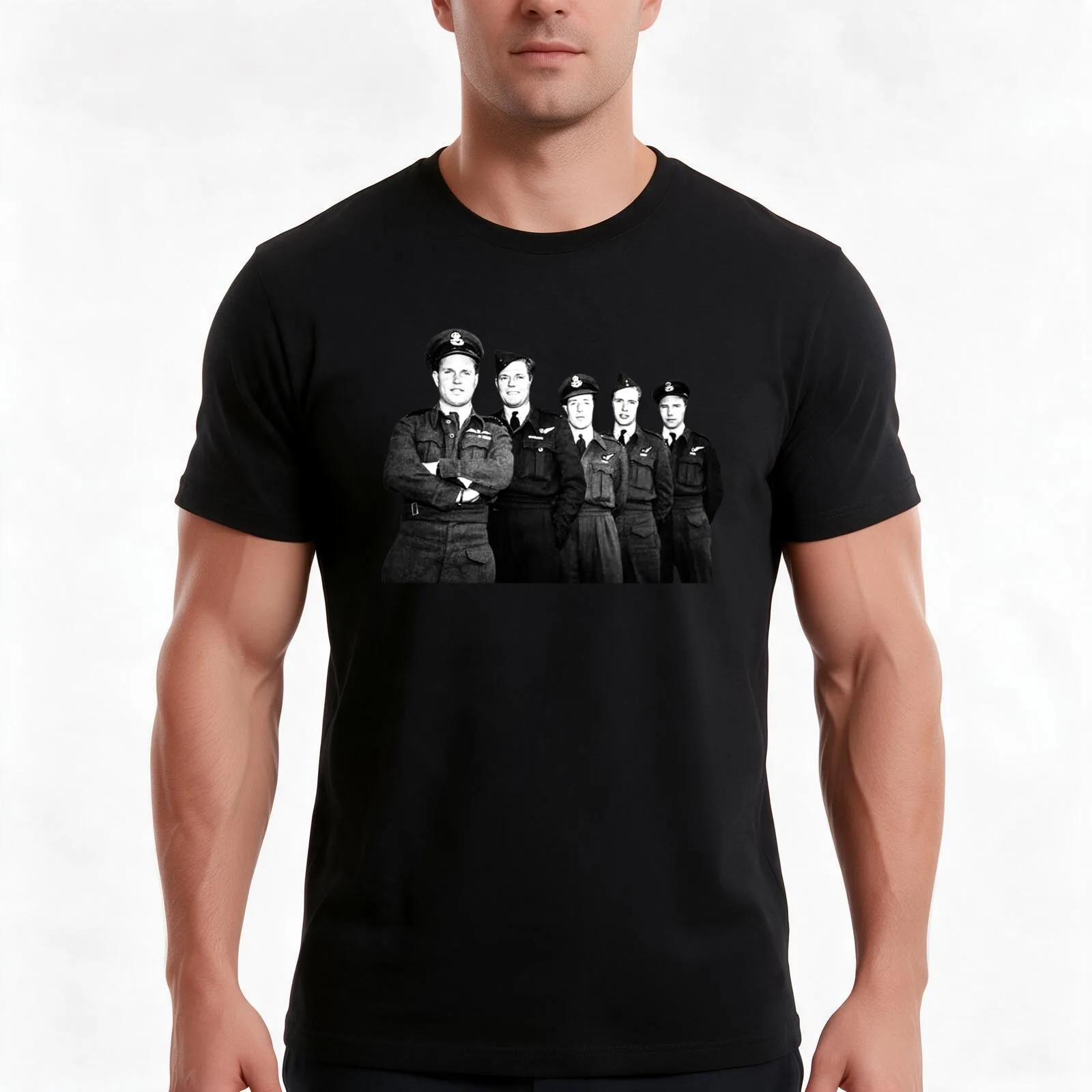 The Dambusters T-Shirt, Summer Casual Cotton Tee, Oversized Streetwear Tops, Vintage Graphic Print, Loose Fit Short Sleeve