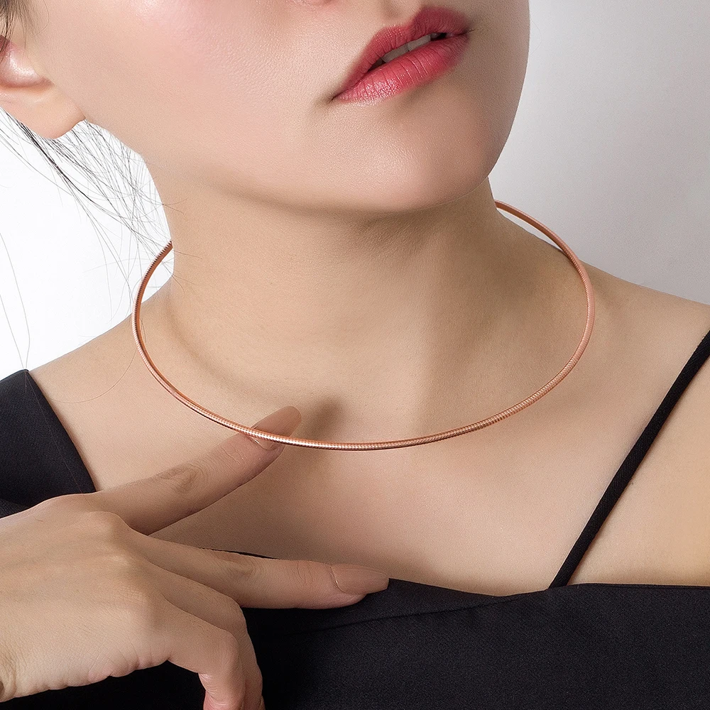 925 Sterling Silver Minimalist Choker Necklace for Women Daily Wear Accessory Chain Simple Elegant Design Party Classic Jewelry