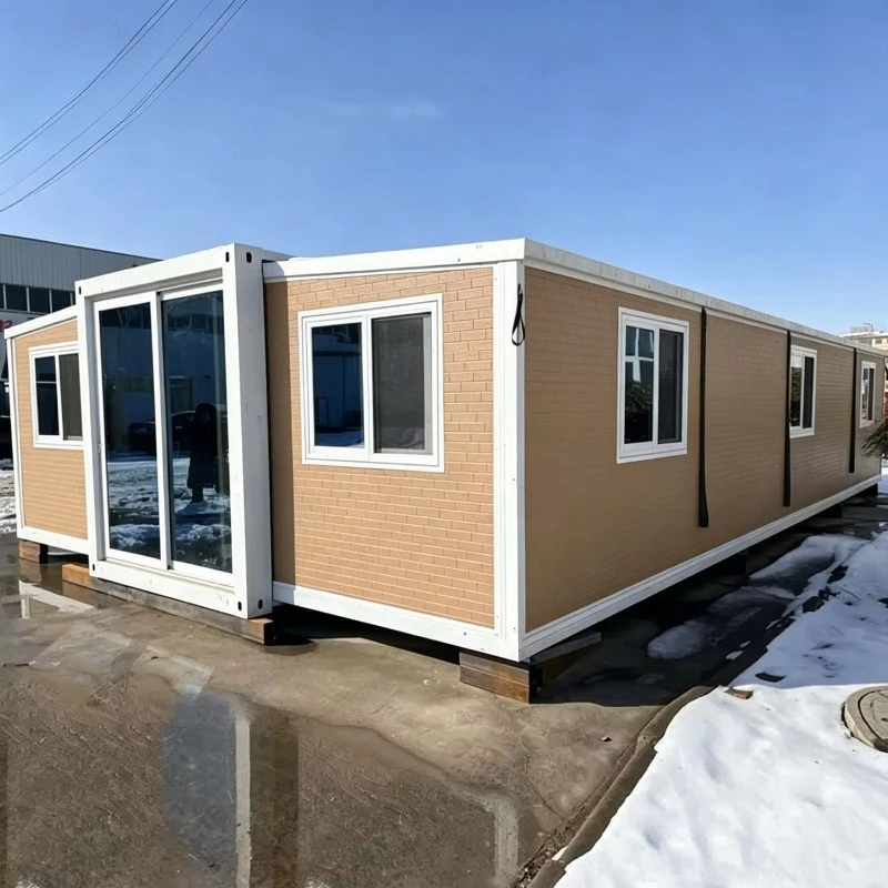 Brand New 40ft Expandable Steel Container House, High Quality Tiny Home with Modern Sandwich Panel Design