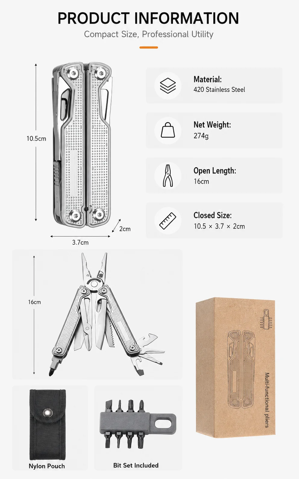 มีดพับอเนกประสงค์ 25-in-1 ระดั - Multi Tool Plier บทวิจารณ์และราคา