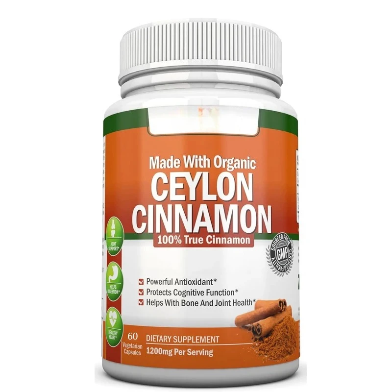 Organic Ceylon Cinnamon-60 Capsules - with enhanced immunity and heart protection - supports joints and bones