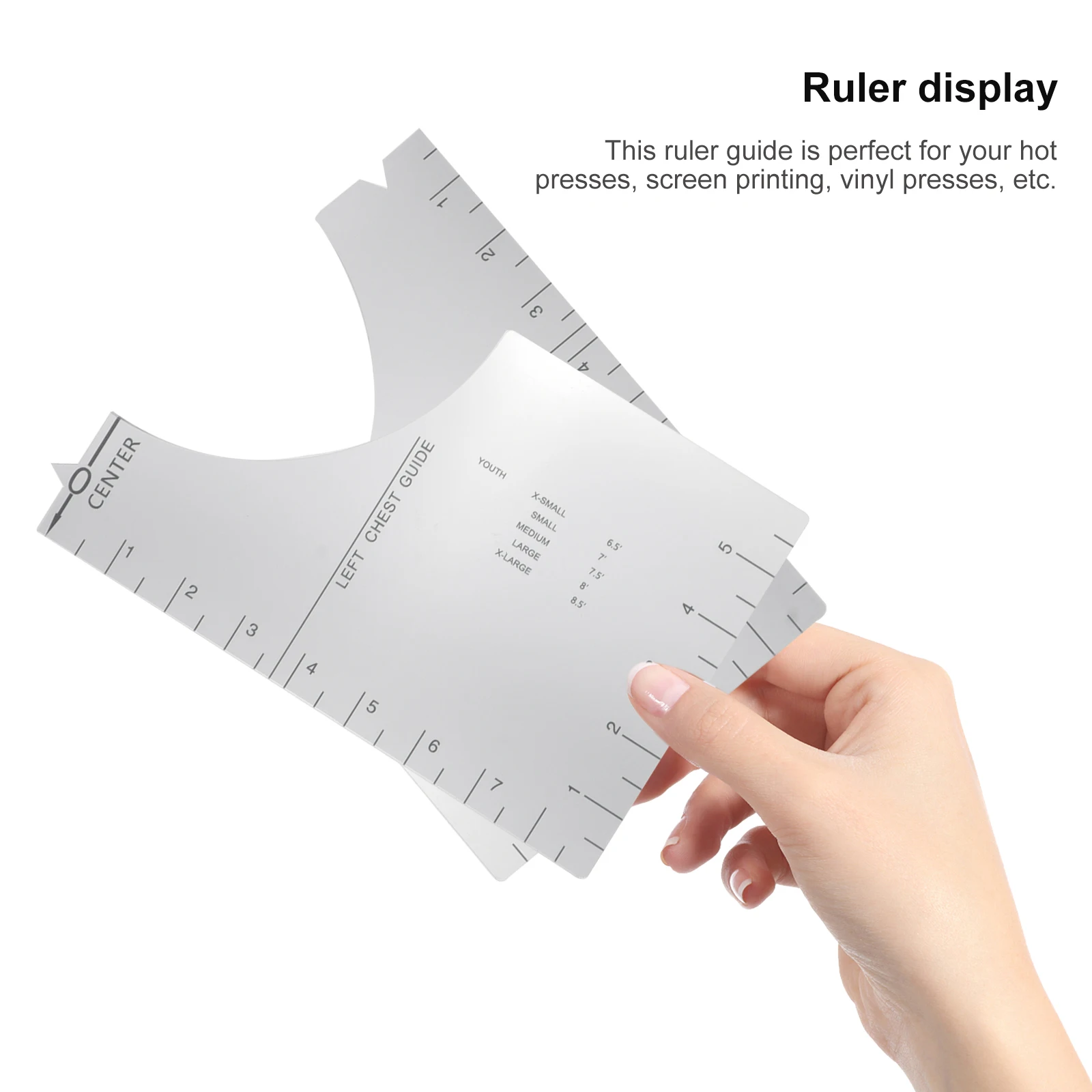 

1pc Round Neck Alignment Tool Acrylic Sewing Ruler Fabric Stitching Ruler For T-Shirt Design Press Screen Printing