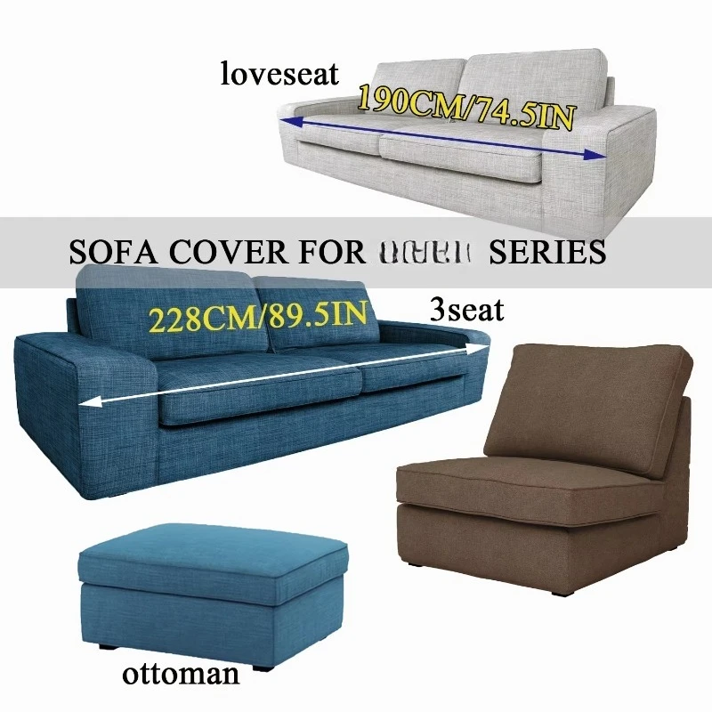 Sofa Matching Footstool Cover, All-inclusive Anti Cat Scratch Ottoman Replacement Cover, Optional Colors