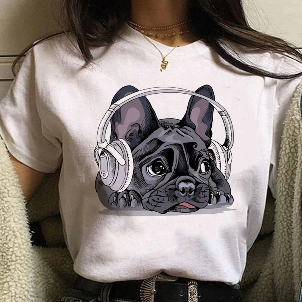 French Bulldog t-shirts women manga designer streetwear tshirt girl y2k manga clothes