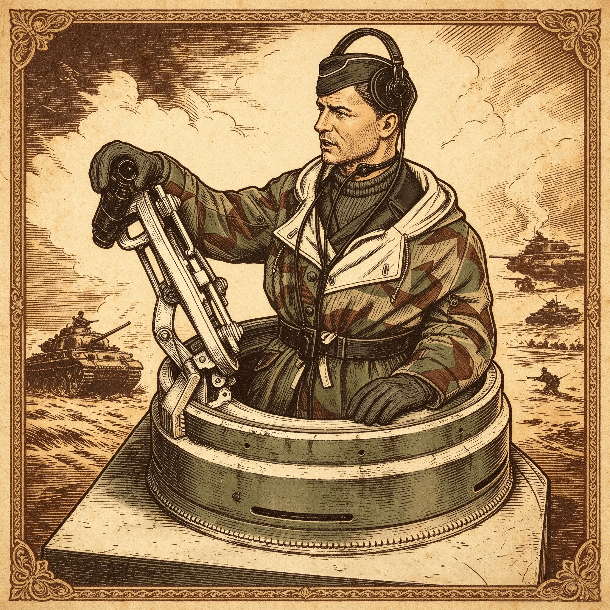 Unpainted Resin Tank Commander Figure, Winter Camo Jacket 1/35