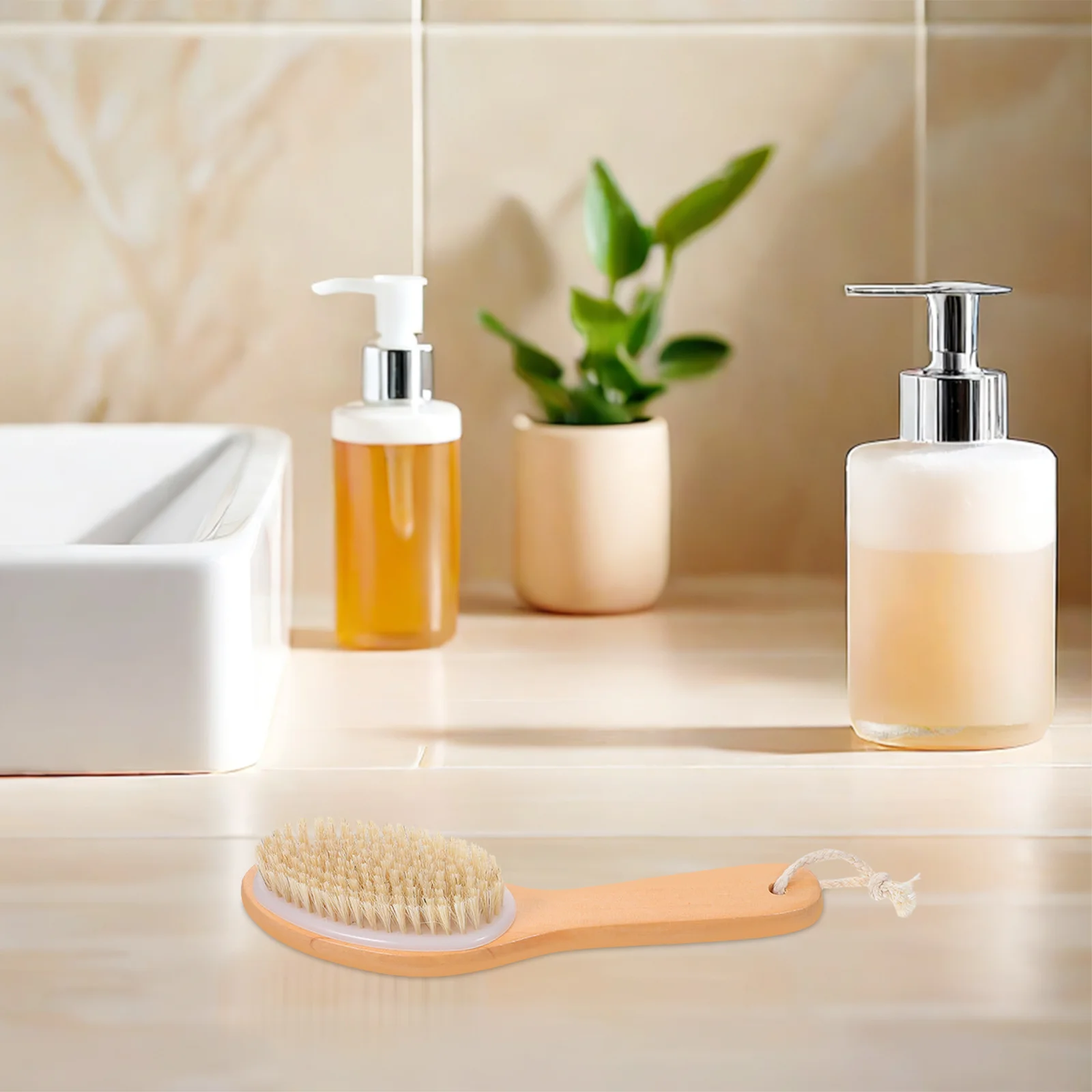 

Wooden Bath Brush 25*7Cm Natural Bristle Exfoliating Body Massage Tool For Shower Foot Leg Smooth Softening Detox Relief