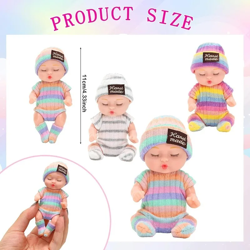 Bambole Reborn BJD da 1/4 pezzi: bambola lavorata a maglia alla moda Y2K con abiti vivaci, regalo ideale per bambini dai 3 ai 6 anni