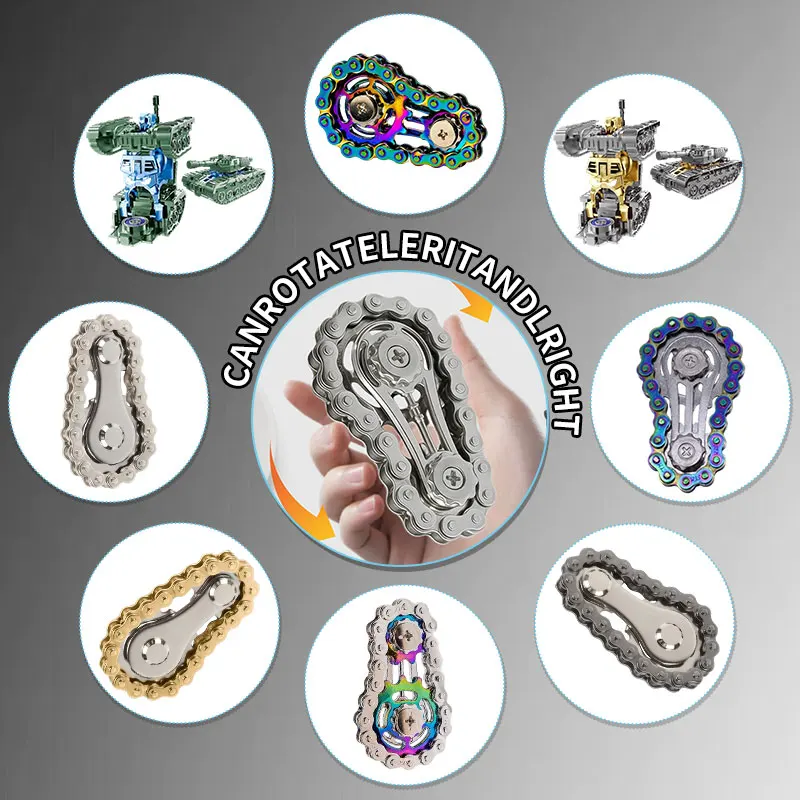 Newest Sprockets Flywheel Fingertip Gyro Fidget Spinner Antistress Anxiety Metal Bike Chains EDC Spinner Fidget Toys For Adults