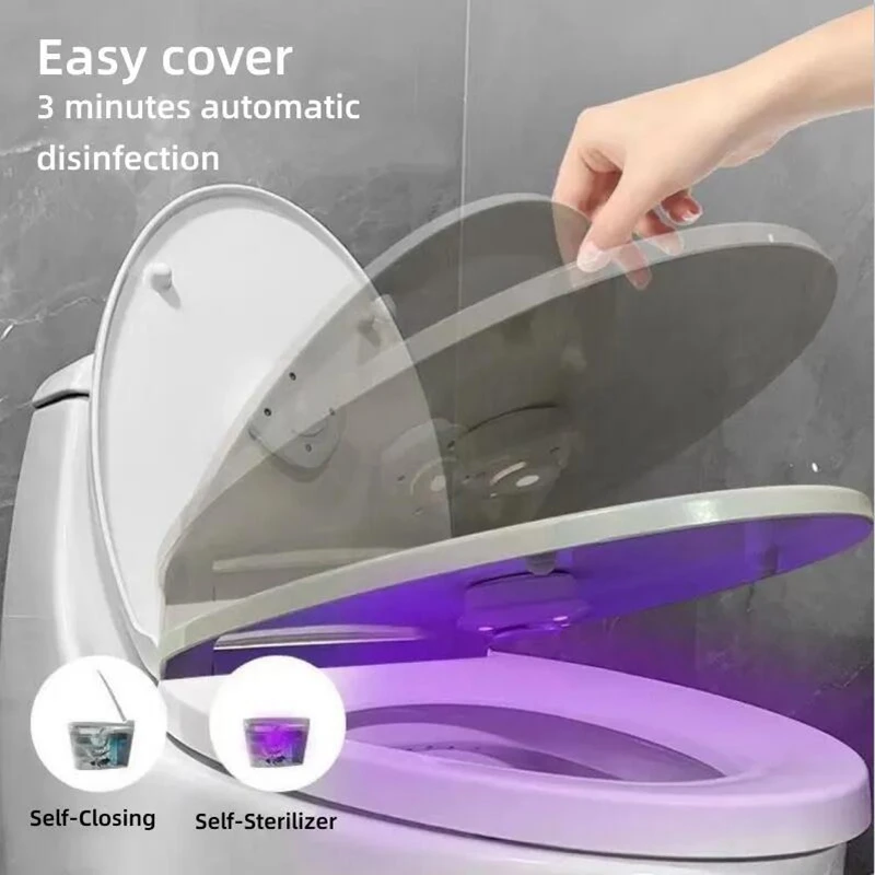 Rechargeable Ultraviolet Light Disinfection for Toilet Auto on/Off USB Charging Lamp Uv Sanitizing Light with Fragrant Rings