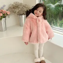 2023 Winter Girls' Coat Soft Cotton Thickened Top Outerwear Clothing Children's Outerwear Cardigan Outdoor Warm Jacket Hooded