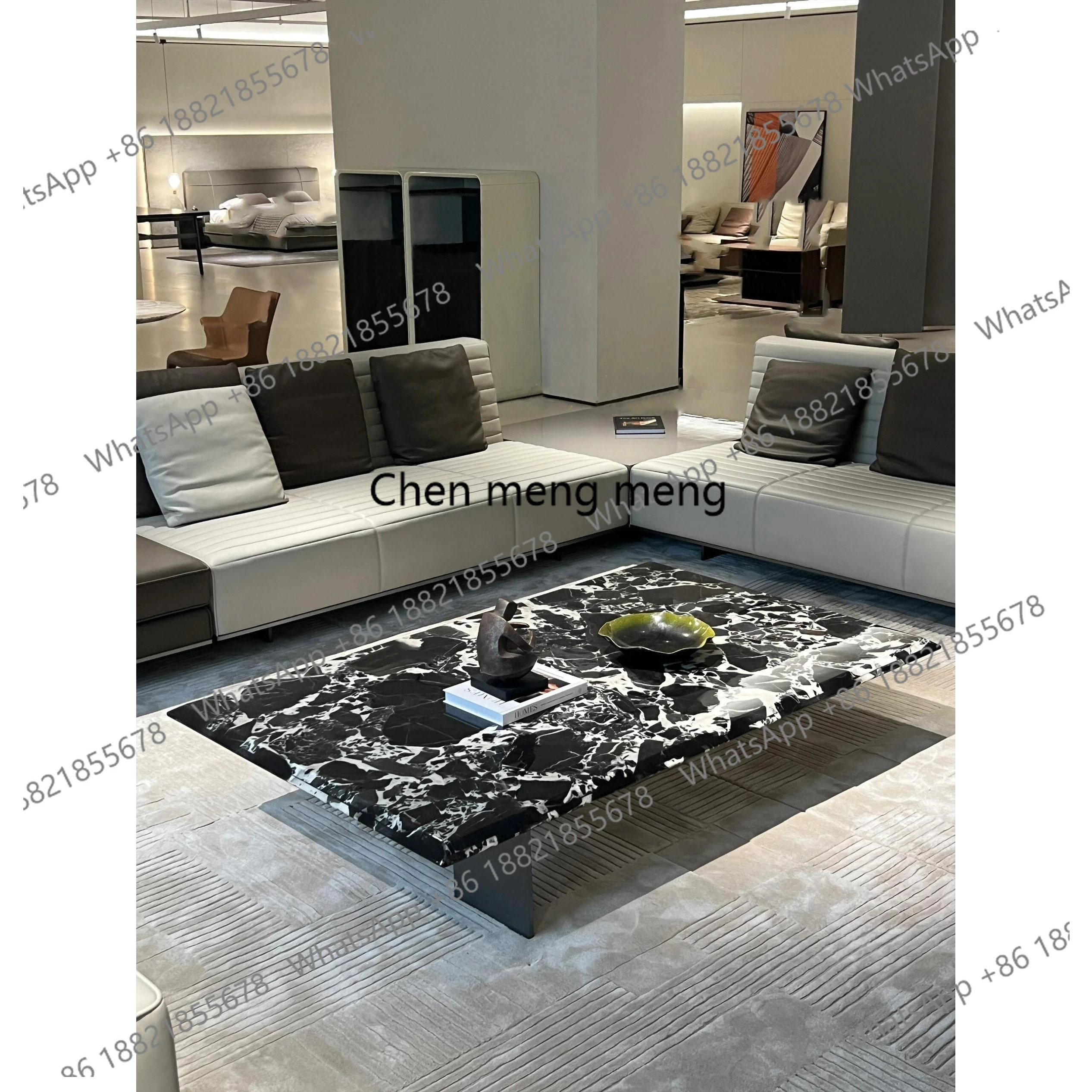 

Marble coffee table Italian minimalist high-end creative designer living room rectangular coffee table