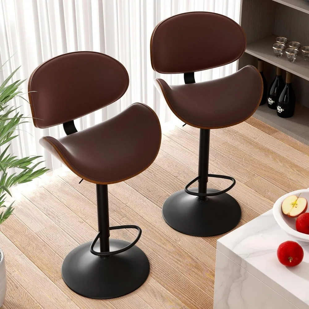 Swivel Bar Stool 3 Piece Set, Seat Height Adjustable , PU Leather Upholstery for Bar Kitchen Restaurant, Bars High Stool Set