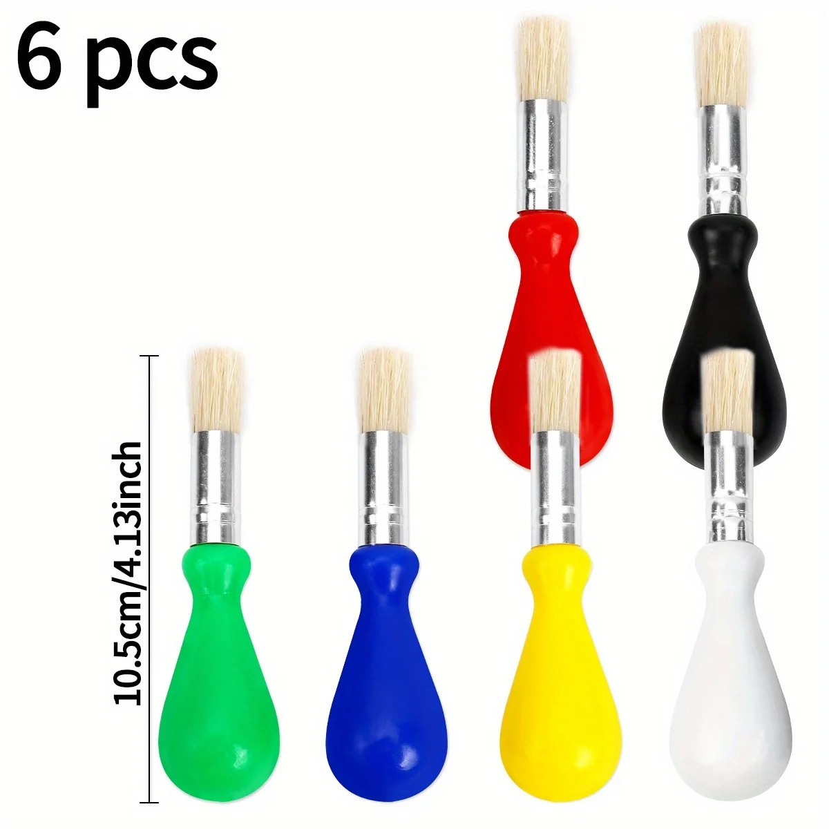 6pcs Artist Paintbrushes Featuring Comfortable Grip Handles, Ideal for Painting Crafts And Projects in Arts And Crafts