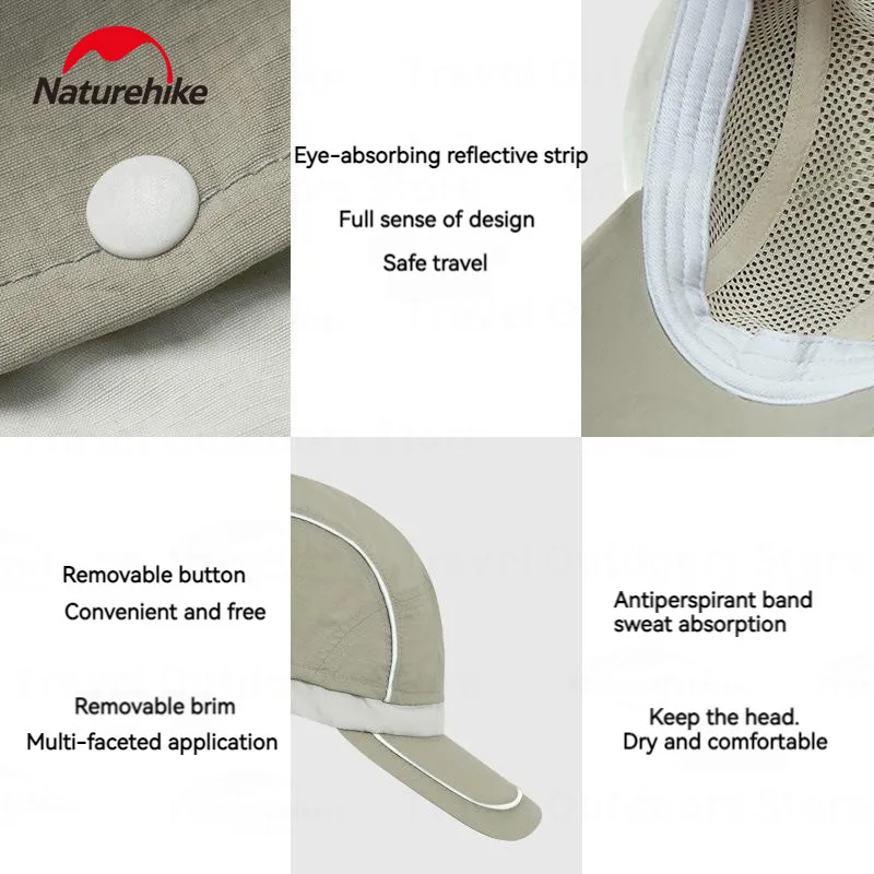 Naturehike Outdoor Folding Fishing Baseball Cap Removable Double Layer Breathable Camping Hiking Trekking Hat Sun Hat Men Women image 4