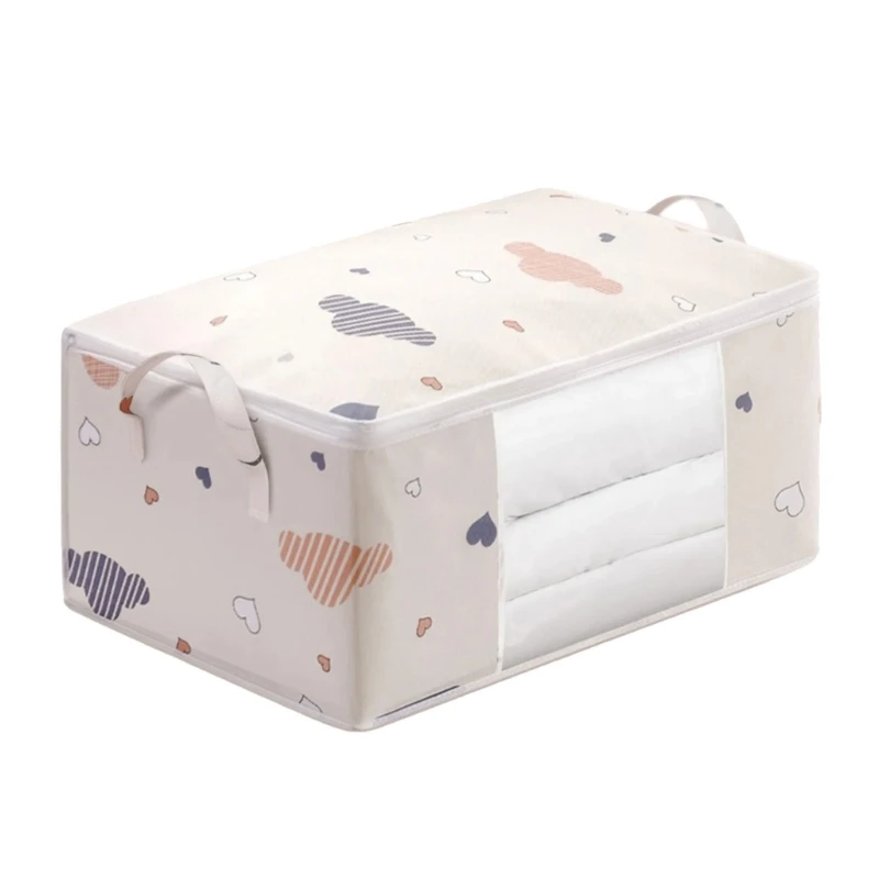 High Capacity Reinforced Handle Foldable Bag for Bedding Clothes Spacious Seasonal Clothing Storage