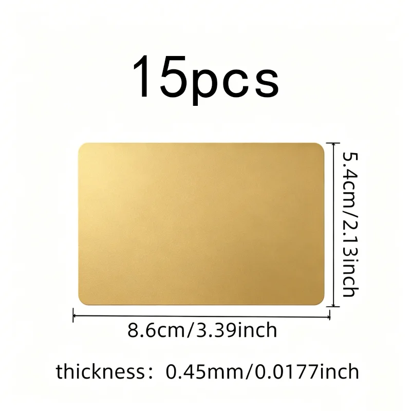 15 pcs 0.45mm Anodized Aluminum Tags for Sublimation Printing, Perfect for Laser Marking, Durable Scratch Resistant
