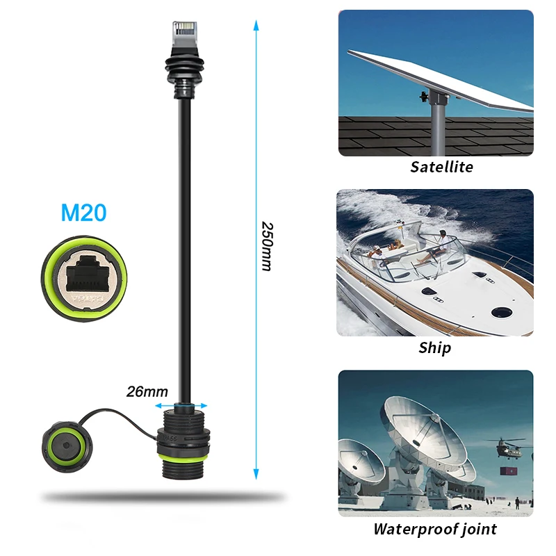 50/100cm Starlink Ethernet Adapter Gen 3 Mini Starlink Cable Extension to RJ45 Coupler Waterproof with Starlink Gen 3 Dish