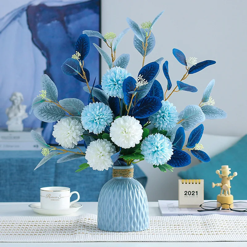 

Artificial Flowers Faux Hydrangea Flower Arrangements for Home Garden Party Wedding Decoration Mediterranean Style