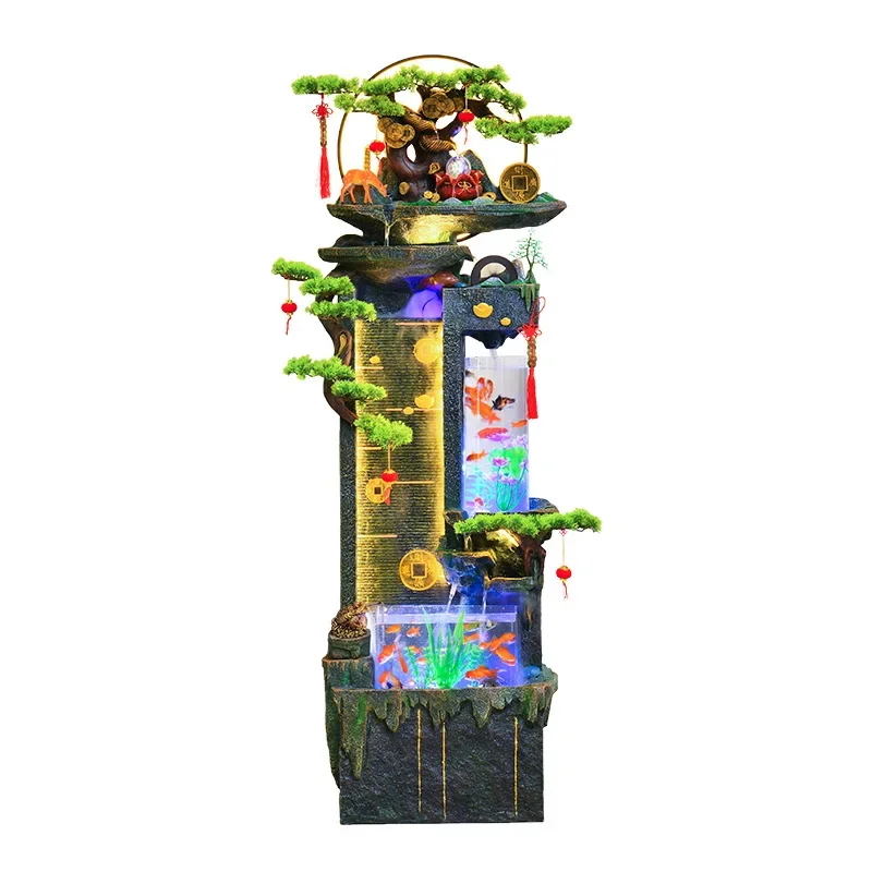 Circulating water fountain floor-to-ceiling ornament balcony office lucky wind and water landscape