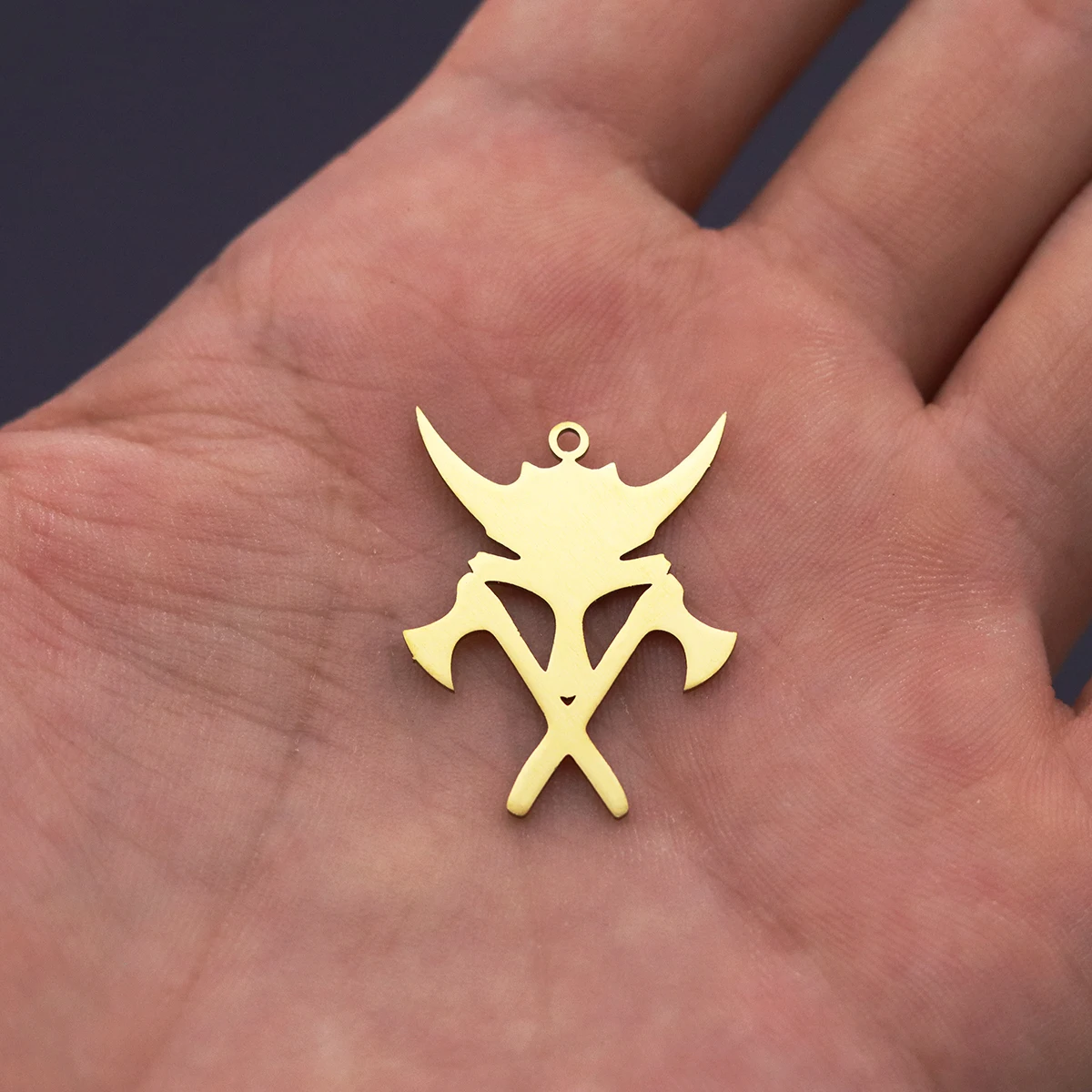 3pcs DIY Gothic Crossed Axe Horn Earring Hollow Stainless Steel Pendant Charms for Jewelry Making Bracelet Women Craft Supplies - view 5