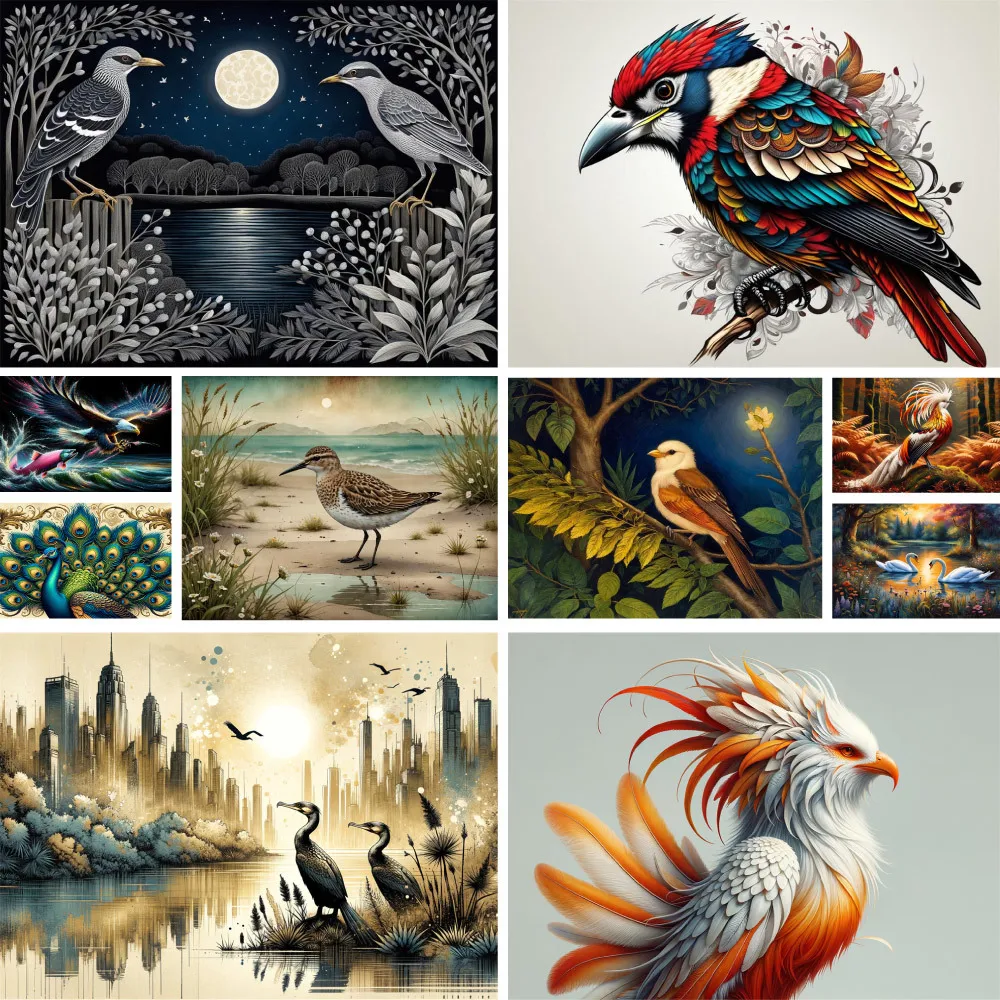 Bird Eagle Swan Printed 11CT Cross-Stitch Kit DIY Embroidery DMC Threads Hobby Knitting Handiwork Painting Gift Jewelry Design