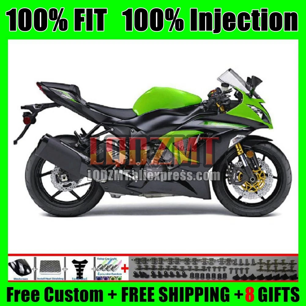 Injection Body For KAWASAKI NINJA ZX636 Green black ZX600 ZX6R 23 24 51No.25 ZX 6R 6 R 636 600 ZX-636 ZX-6R 2023 2024 Fairings