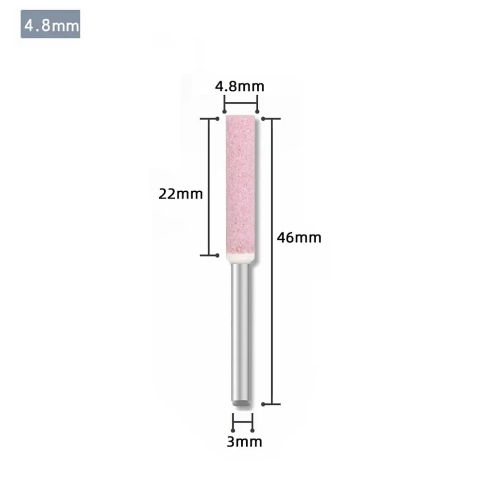 6Pcs Chainsaw Sharpener Grinding Head 4/4.8/5.5mm 3mm Shank For Stone File Grinding Tools Electric Grinder Garden Tool Parts