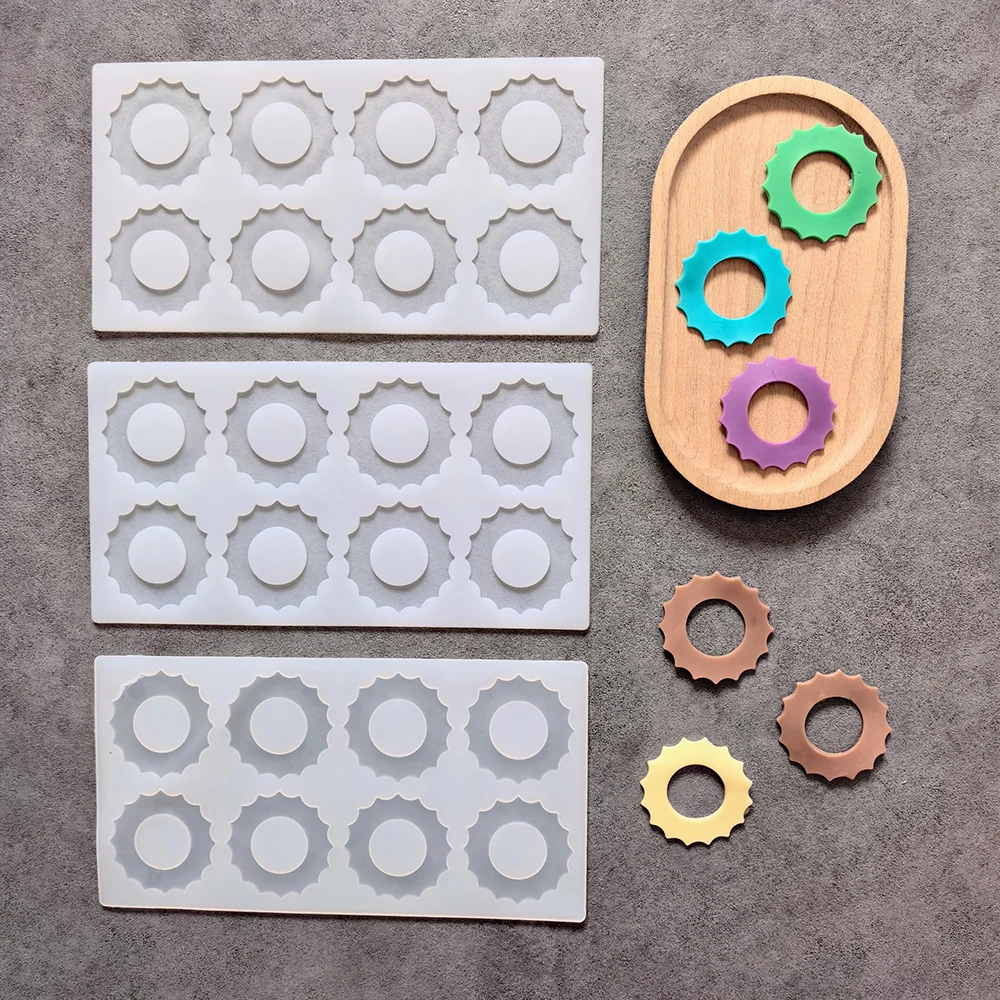 Schokoladen-Silikonform in Blumenkranzform mit 8 Mulden für 3D-Bonbons, Pudding, Kekse, Eiswürfel-Kuchendekorationen, Backwerkzeuge
