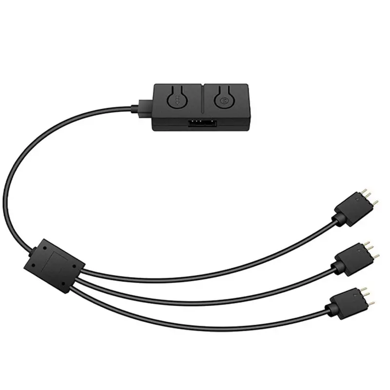 AED7-5V/3Pin ADD-RGB To 12V/4PIN Adapter With 3-Way Splitter 5V ARGB To 12V RGB Converter Sync With Motherboard