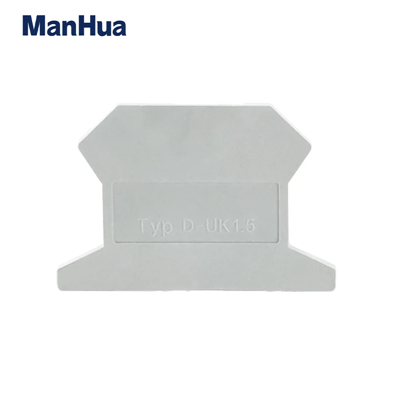 ManHua 10Pcs D-UK1.5 For UK1.5 Terminal Block Accessories End Cover Plate Din Rail Terminal Blocks End Caps