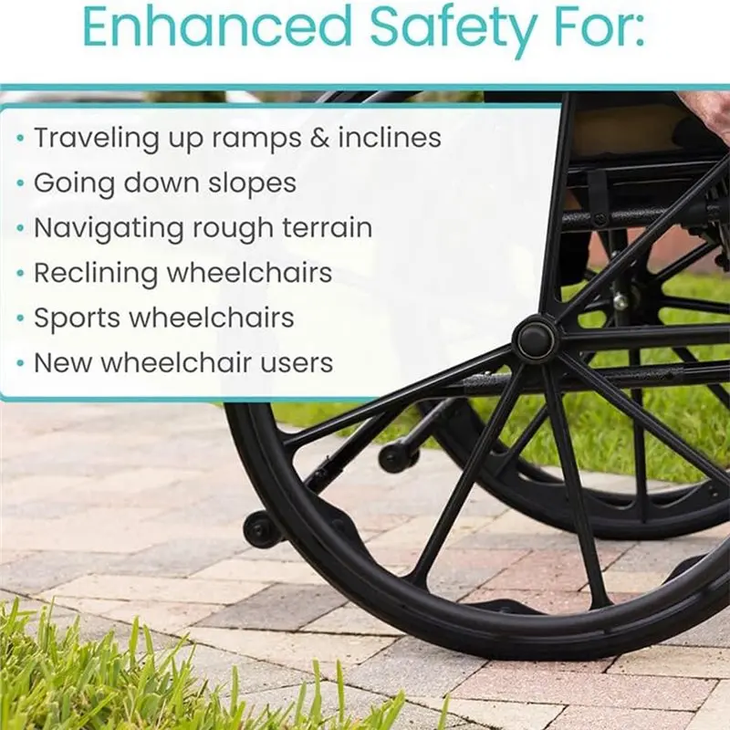 ABIT Transport Chair Accessories Wheelchair Anti-Tippers Anti-Roll Back For Wheelchairs, Heavy Duty,Bariatric Added Stability