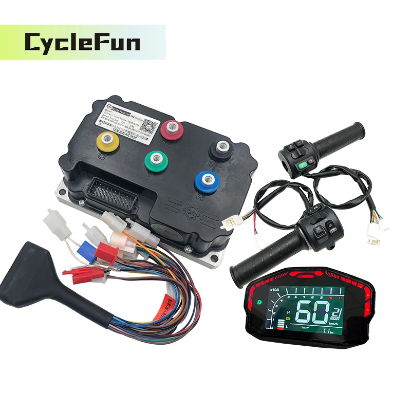 

Fardriver 96V DC 330A ND96530 PMSM BLDC Sine Wave Controller With DKD Display and T08 Throttle for 5KW-6KW Electric Motorcycle