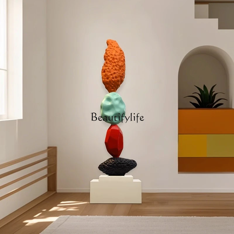 

ls 18 Italian minimalist stone sculpture hotel lobby soft decoration lucky floor ornament