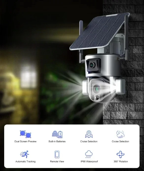 Camera PTZ 10X Zoom Cloud Storage 4g And Wifi Option Eufy Security Camera Night Vision 4k 8MP Solar