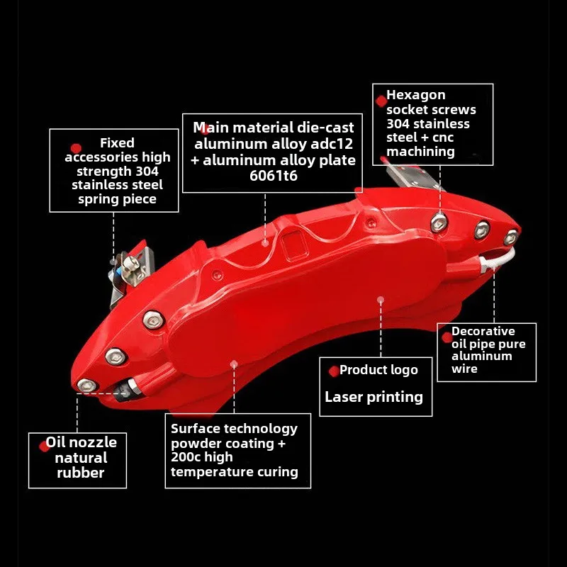 for Xpeng P7 P7+ Car Brake Caliper Cover Aluminum Alloy Anti Rust Sport Caliper Protector Shell Wheel Hub Upgrade Accessories