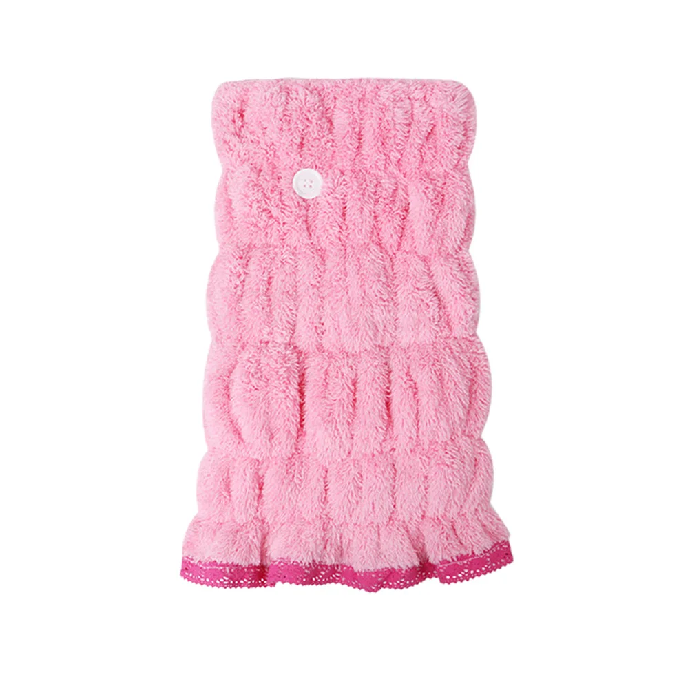 

1Pcs Reusable Hair Drying Towel with Button Closure Fast Dry Microfiber Bath Wrap Cap for Home Gym Travel Bowknot Design Hair