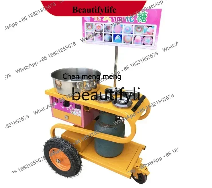 

Cotton candy machine stall with automatic fancy gas commercial cart type electric new cotton candy machine