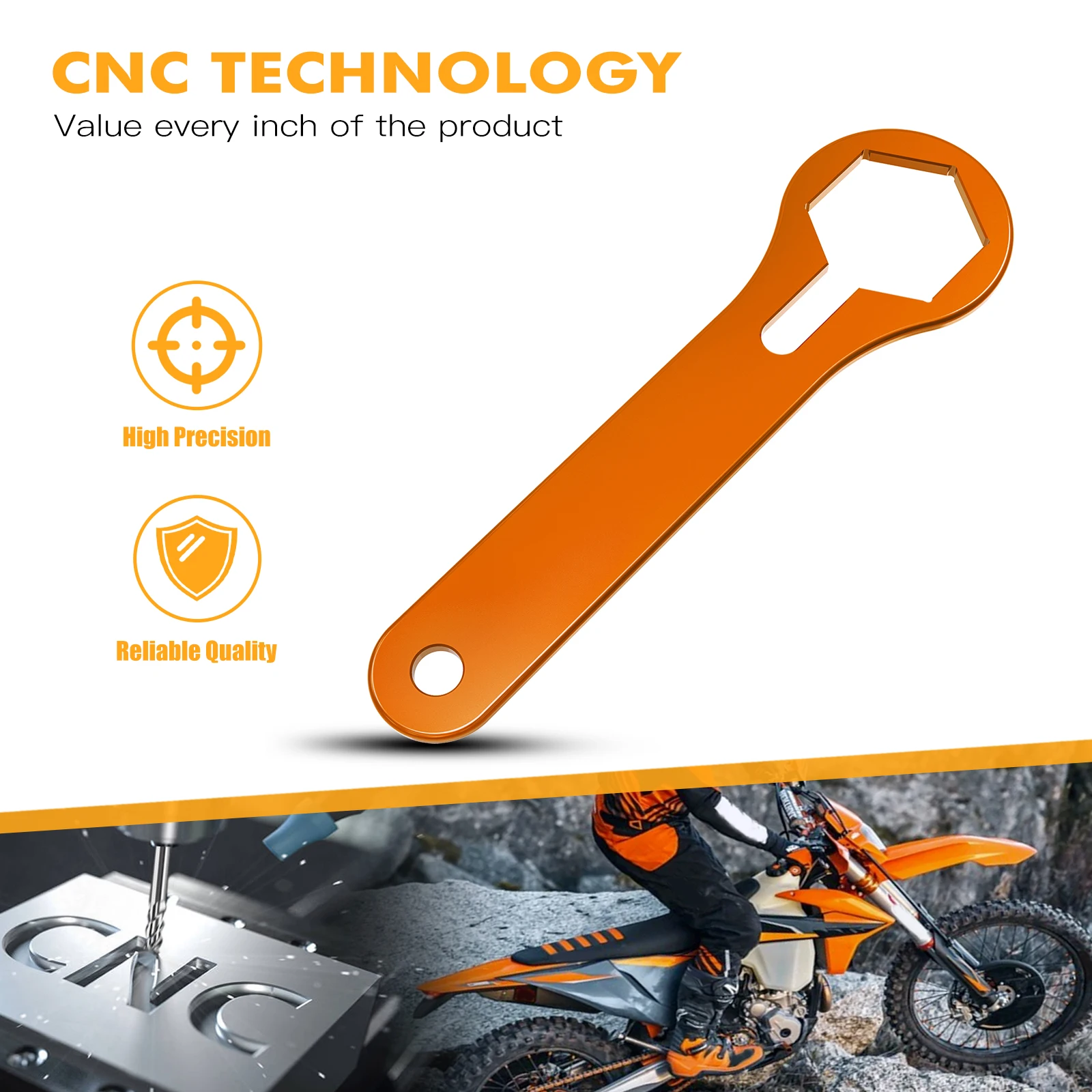 Picture 6: For KTM EXC 300 Six Days 50mm WP Dual Chamber Fork Cap Wrench Tool EXC-F 500 SX-F 450 XC-F 350 XC-W 250 XC 150 SX 125 2008-2022