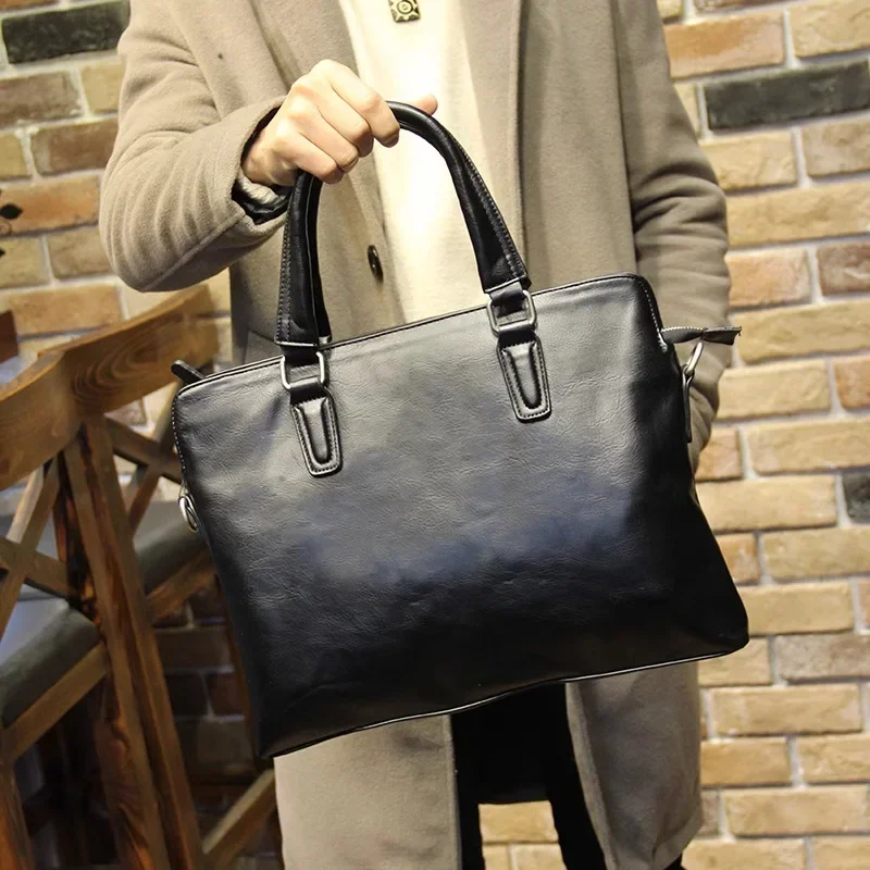 Valigetta da uomo in pelle da lavoro, borsa a tracolla versione coreana, borsa a tracolla casual