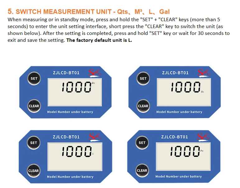 ZJLCD-BT01 Flow Met…