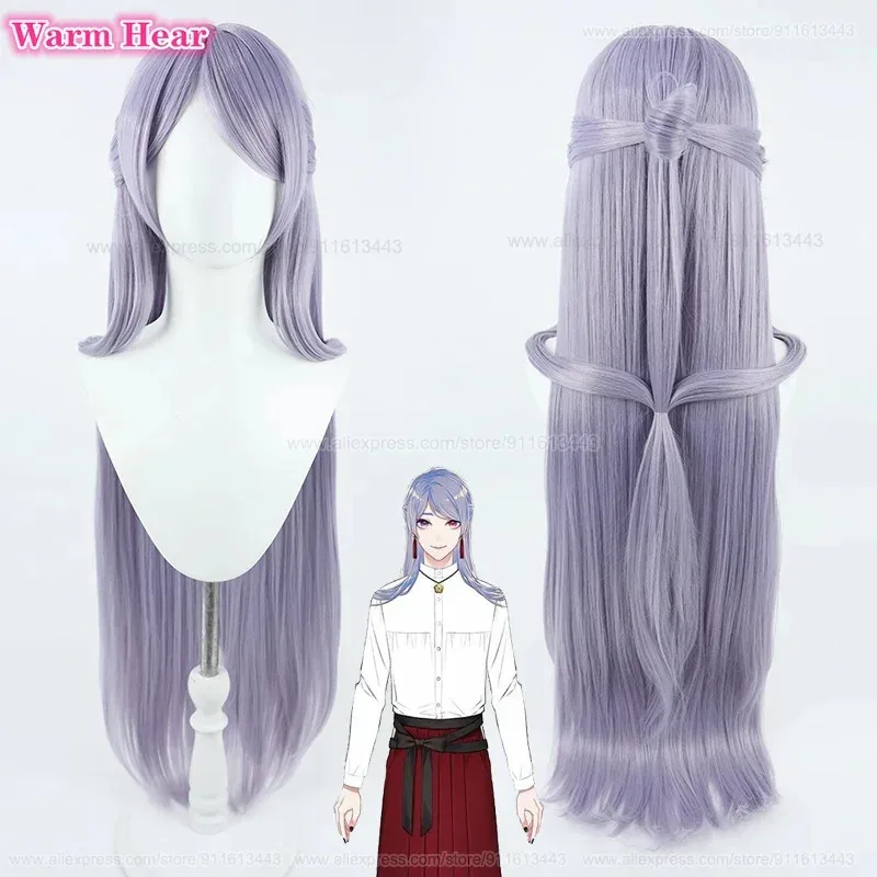 Vtuber Synthetische Genzuki Tojiro Perücke 2 Stile 30 cm/48 cm Silber Blau Cosplay Perücke Hitzebeständige Haar Halloween Party perücken + Perücken Kappe