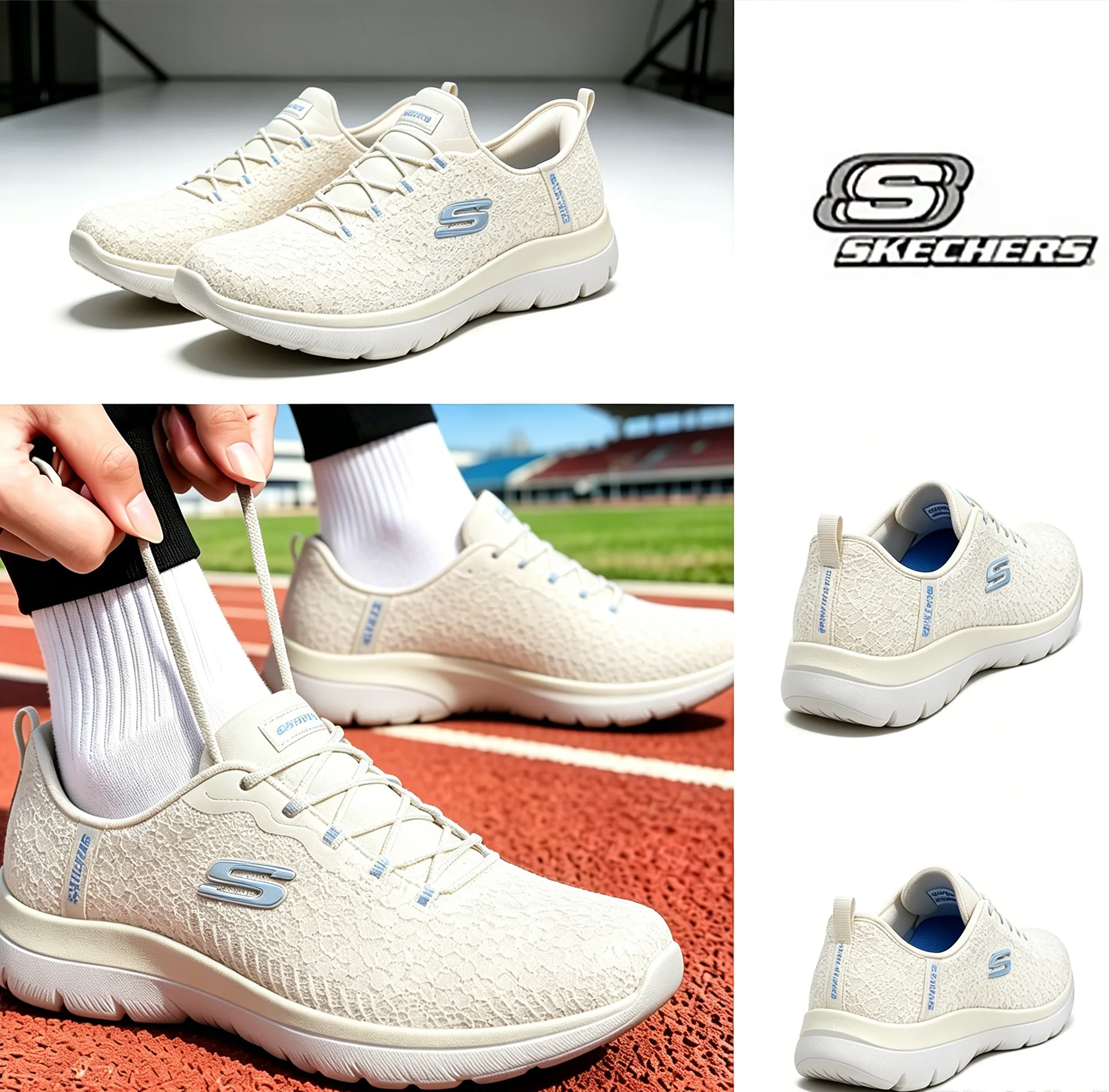New Skechers Women's Casual Shoes, Fashionable, Cushioning, Breathable, Daily Travel Shoes 150125-Ofwt