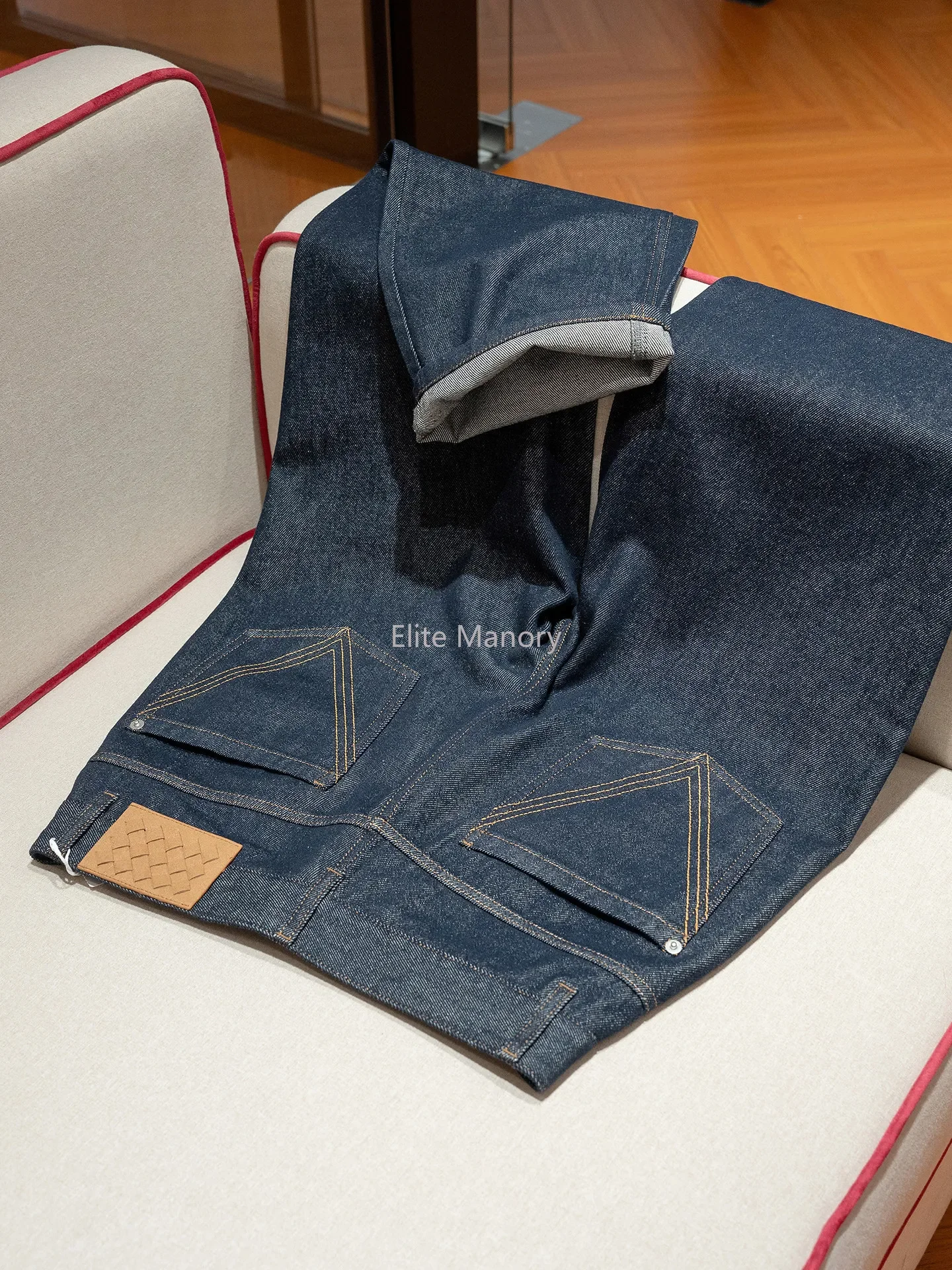 [Turkish Fabric] 14 ounces washed classic original cow loose straight jeans men