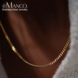 eManco Men's hip hop Minimal  Chain  Necklace  Europe and the United States titanium steel does not lose color Jewelry  Wholesal