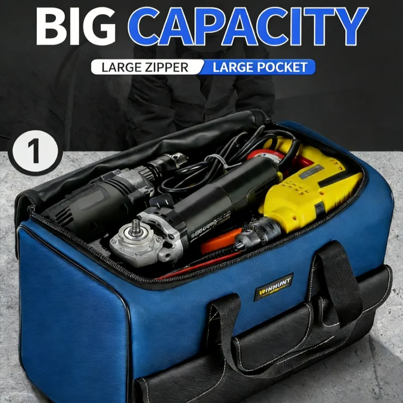 Tool Bag Heavy Duty Storage Organizer with Multiple Pockets for Men's Tool Storage and Transport Electrician Carpenter Mechanic