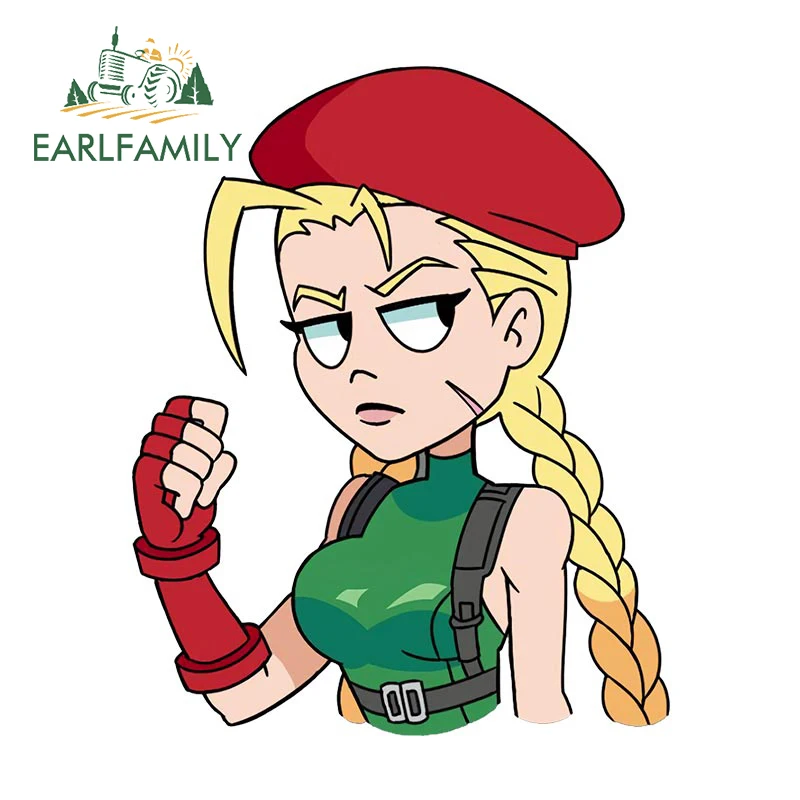 

EARLFAMILY 13cm x 10.4cm for Cammy White Fighter Car Sticker Occlusion Scratch Helmet Decal Amusing Car Door Protector Graphics