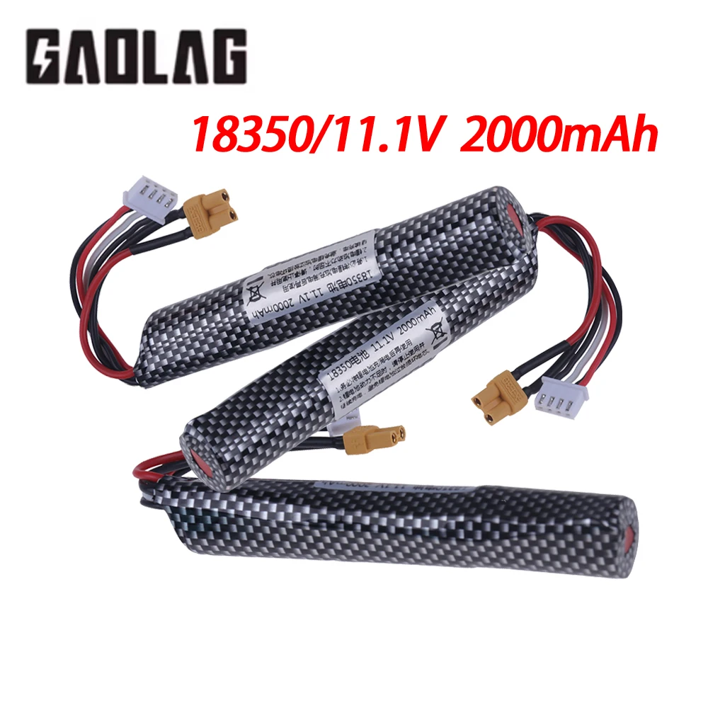 

18350 11.1V 2000mAh High Drain 10C/20C LiPo Battery for RC Helicopter Airsoft Gun