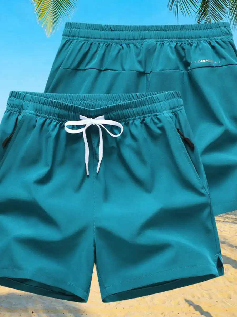 Pantaloni da spiaggia in seta di ghiaccio, leggeri e traspiranti, orts Qui Dry, vestibilità ampia, sportivi, casual, lunghezza al quarto