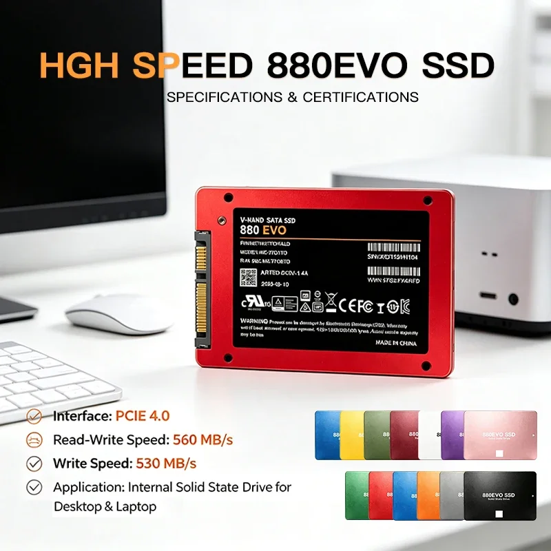 Original 880 EVO Direct 2.5 Inch SATA3 SSD Internal High Speed Storage Solid State Hard Drive for Notebook Desktop Micro PC Pro