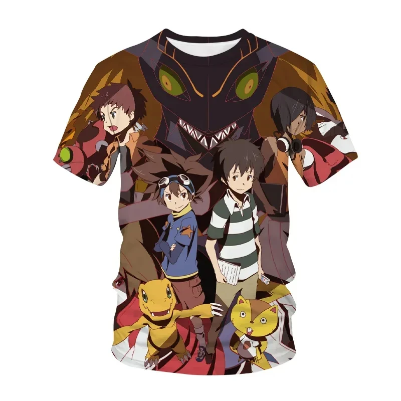 Digimon Adventure 3D Print Men/Women Casual pullover Fashion O Neck Short Sleeve T-Shirts Summer Oversized y2k Unisex Clothing